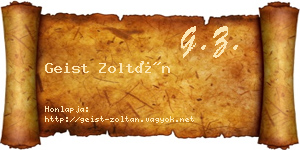 Geist Zoltán névjegykártya
